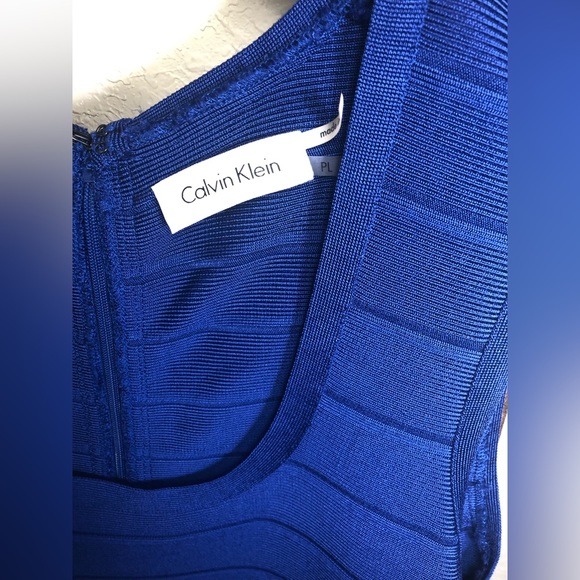 EUC-Calvin Klein Blue Dress Petite Large 💙🦋 - Picture 4 of 4